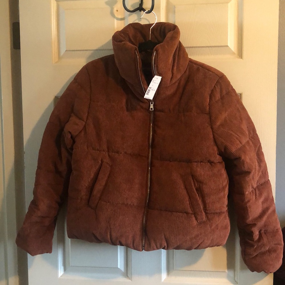 Corduroy puff jacket
